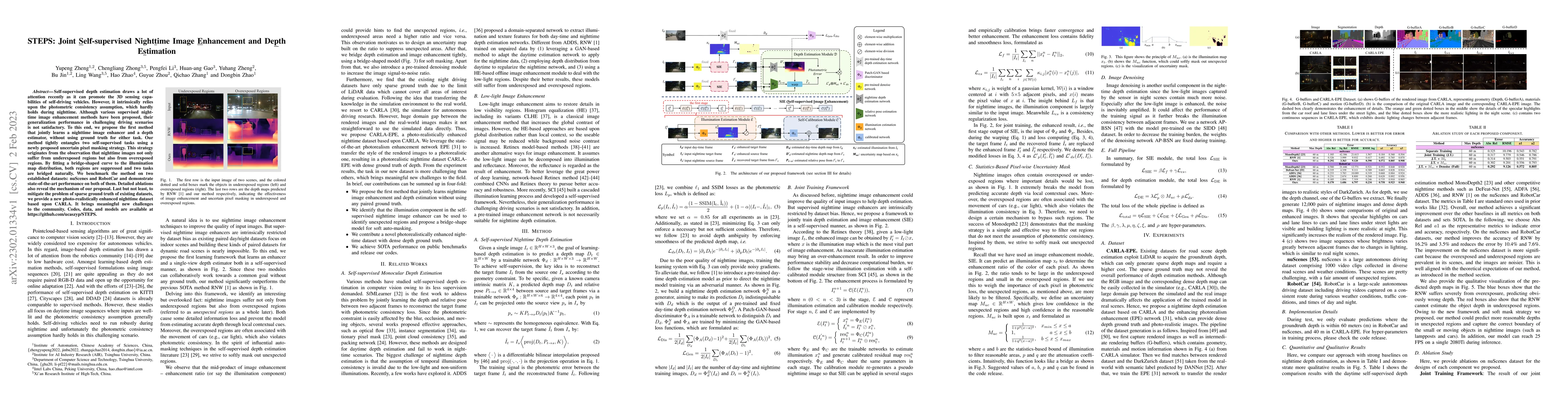 Thumbnail for STEPS: Joint Self-supervised Nighttime Image Enhancement and Depth
  Estimation