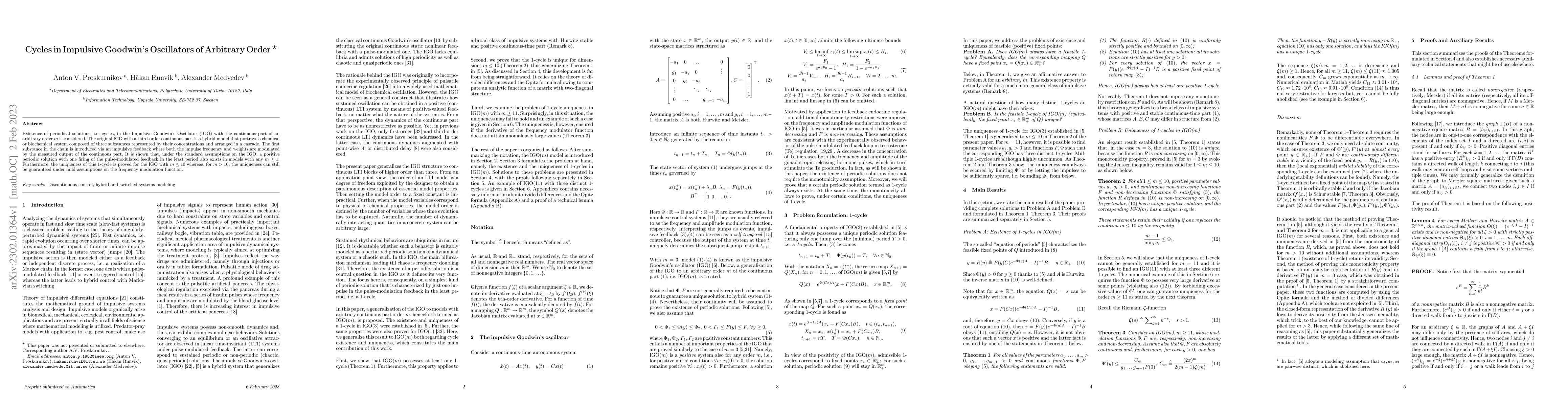 Thumbnail for Cycles in Impulsive Goodwin's Oscillators of Arbitrary Order