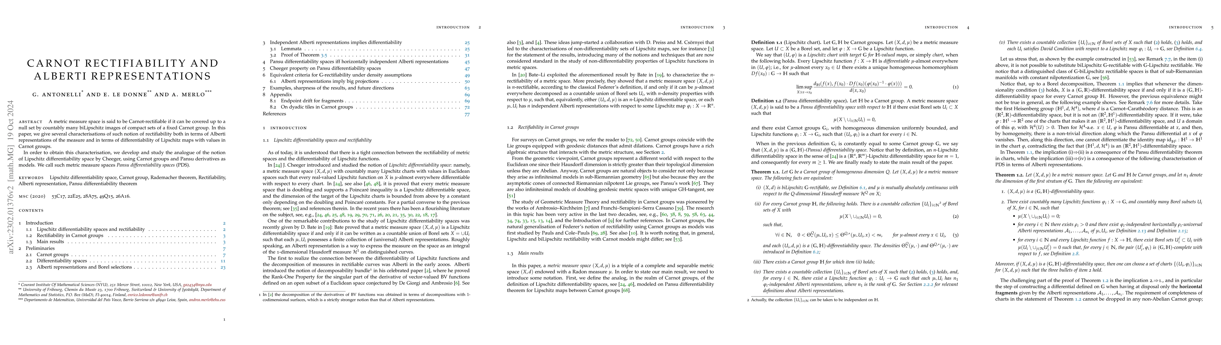 Thumbnail for Carnot rectifiability and Alberti representations