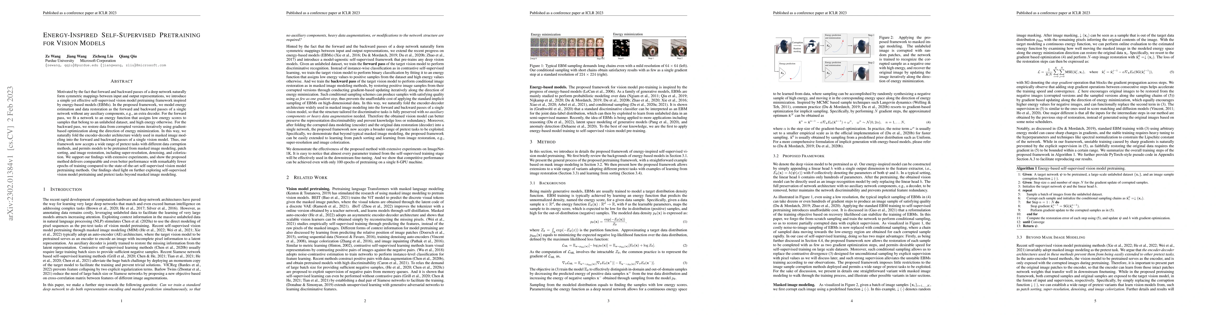 Thumbnail for Energy-Inspired Self-Supervised Pretraining for Vision Models