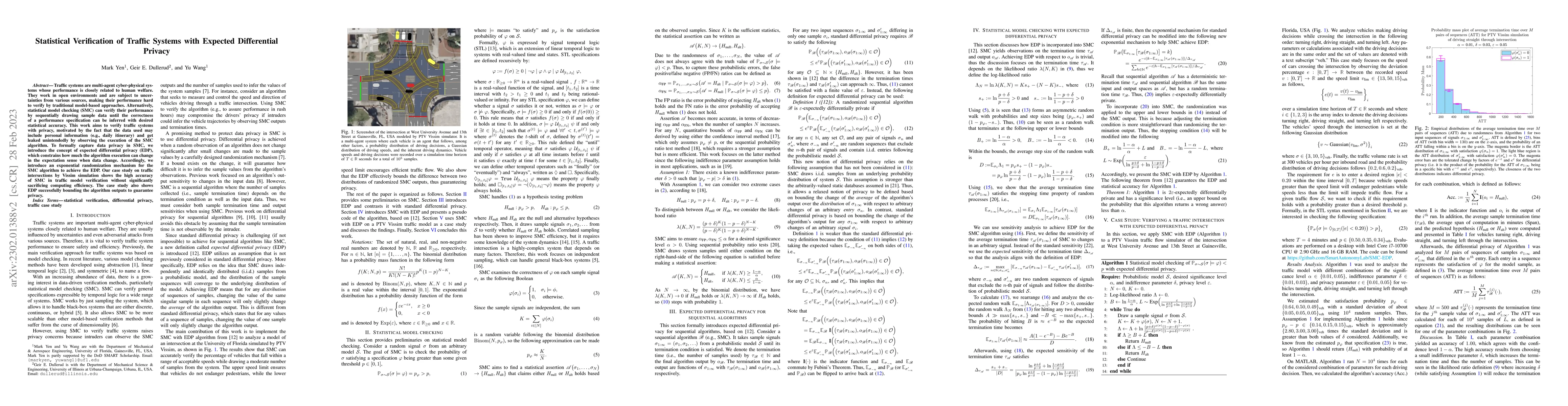 Thumbnail for Statistical Verification of Traffic Systems with Expected Differential
  Privacy