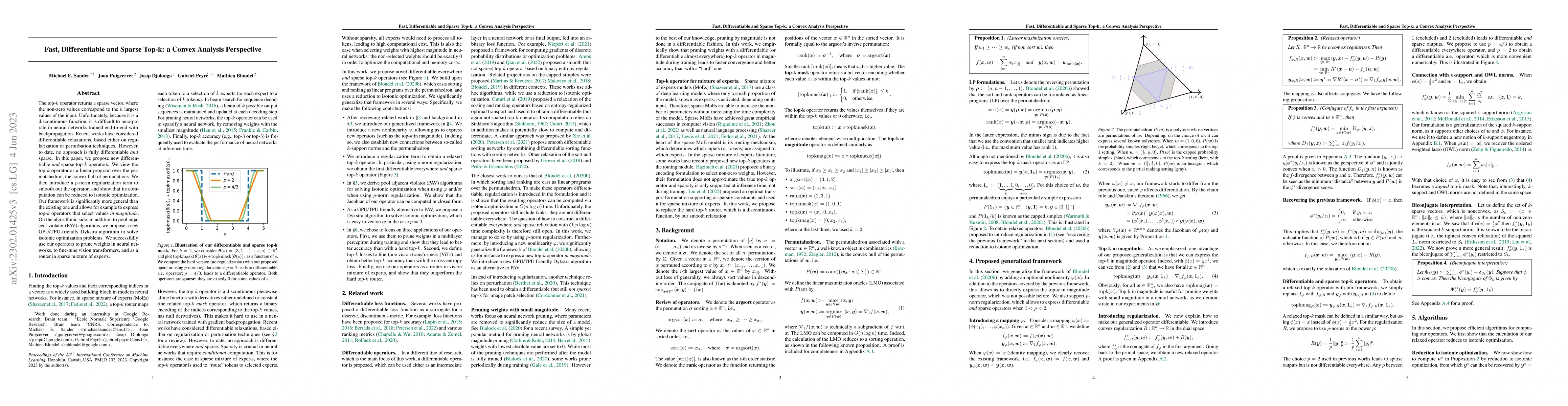 Thumbnail for Fast, Differentiable and Sparse Top-k: a Convex Analysis Perspective