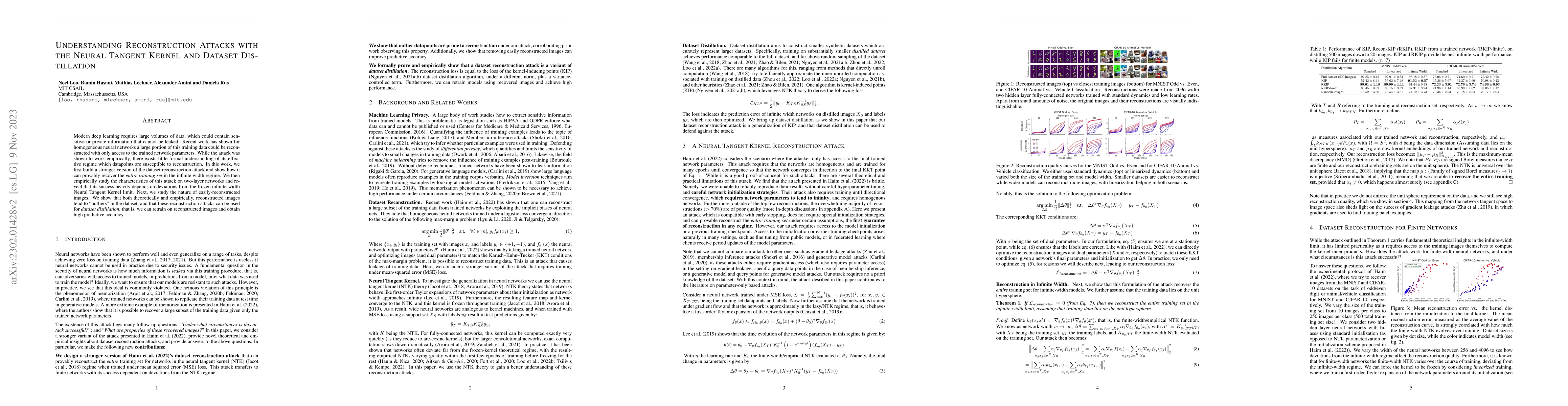 Thumbnail for Understanding Reconstruction Attacks with the Neural Tangent Kernel and
  Dataset Distillation