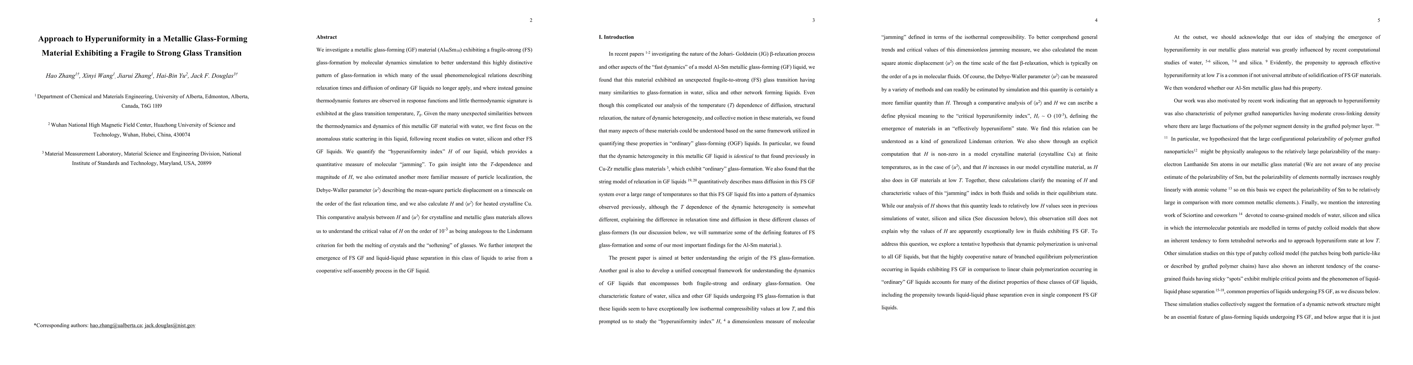 Thumbnail for Approach to Hyperuniformity in a Metallic Glass-Forming Material
  Exhibiting a Fragile to Strong Glass Transition
