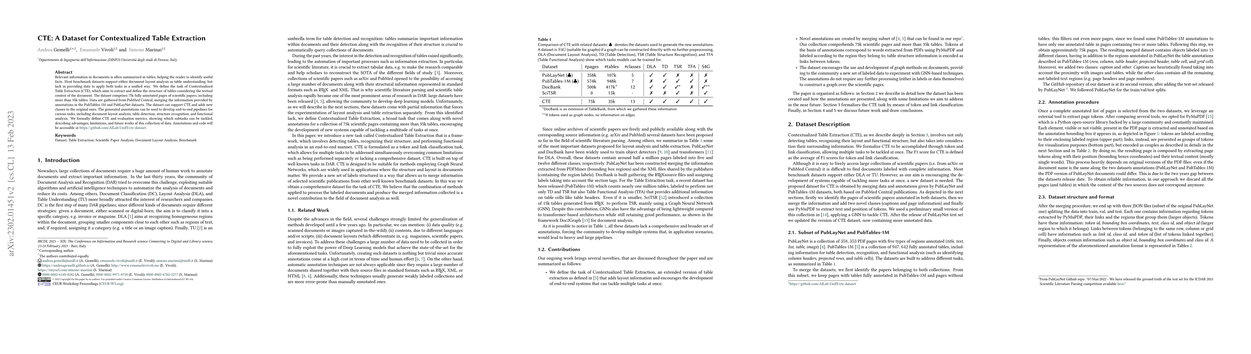 Thumbnail for CTE: A Dataset for Contextualized Table Extraction
