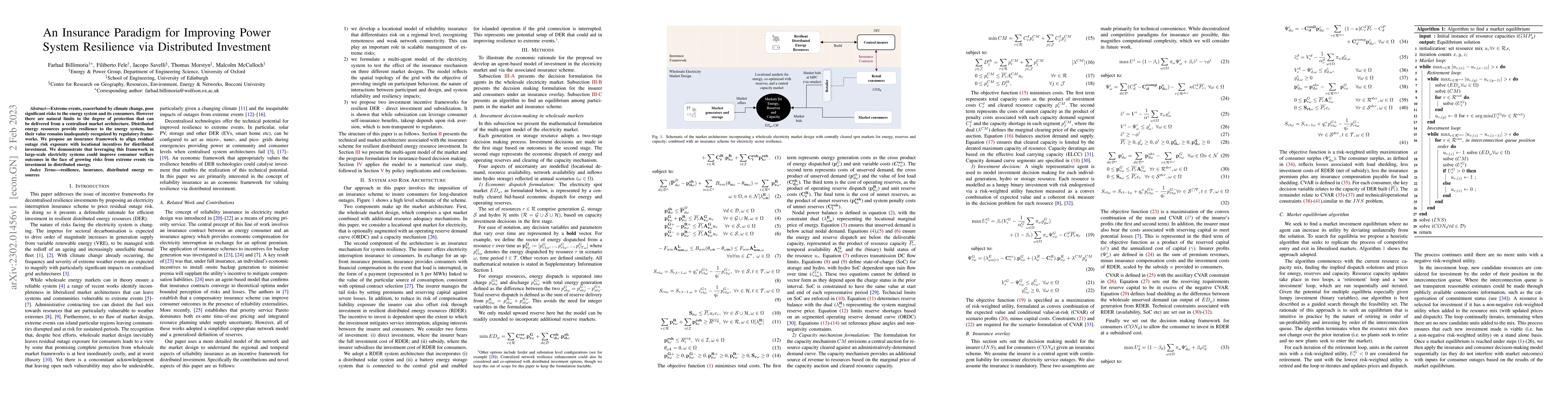 Thumbnail for An Insurance Paradigm for Improving Power System Resilience via
  Distributed Investment