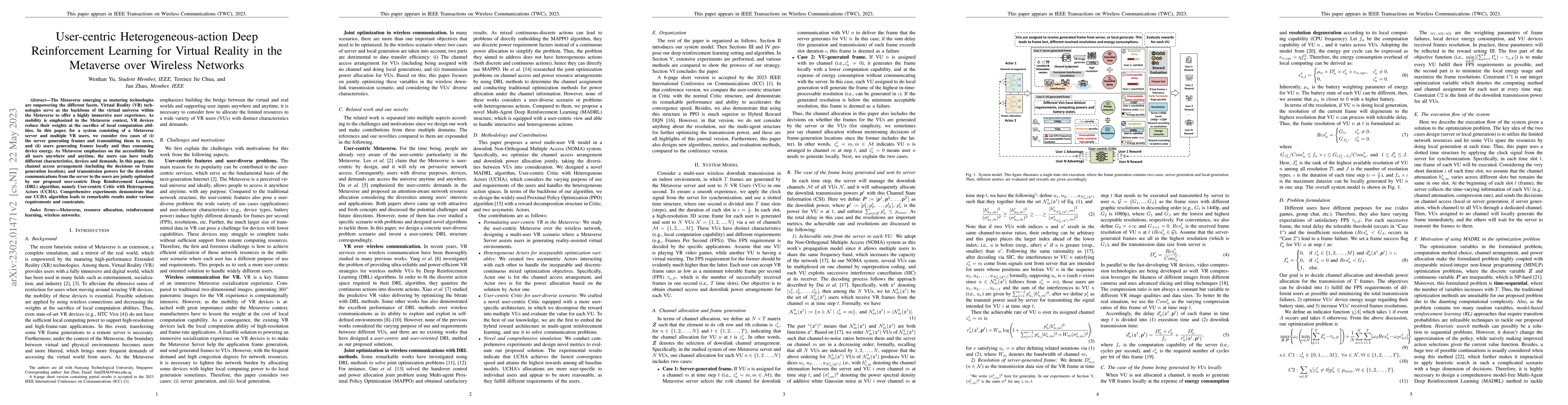 Thumbnail for User-centric Heterogeneous-action Deep Reinforcement Learning for
  Virtual Reality in the Metaverse over Wireless Networks