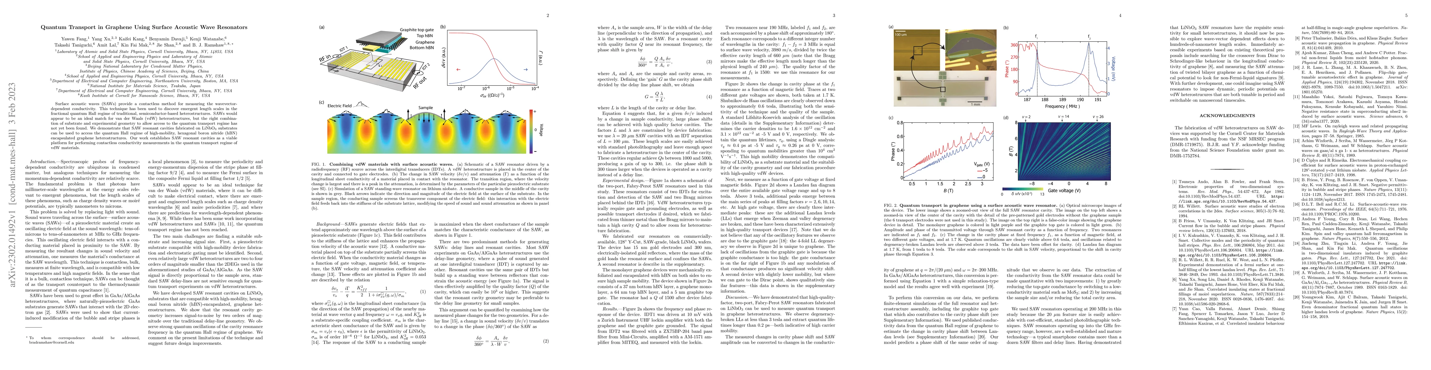 Thumbnail for Quantum Transport in Graphene Using Surface Acoustic Wave Resonators