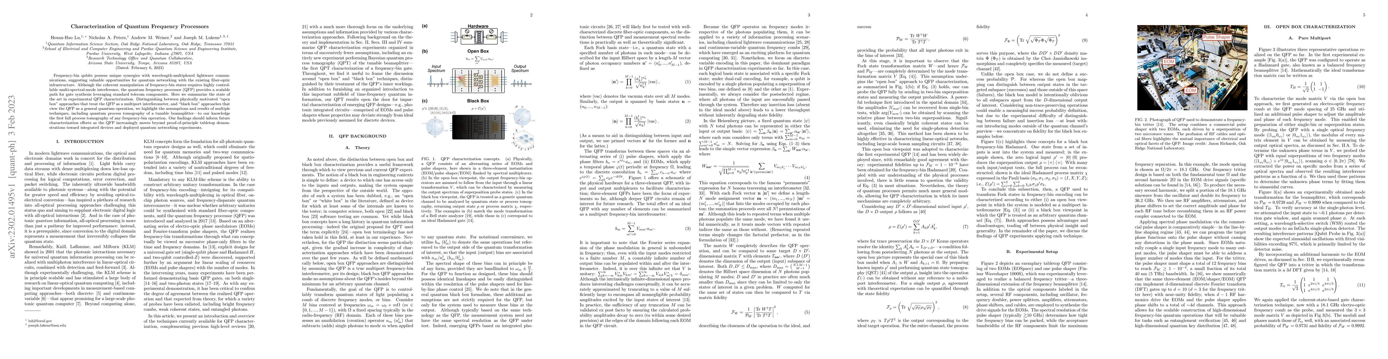 Thumbnail for Characterization of Quantum Frequency Processors