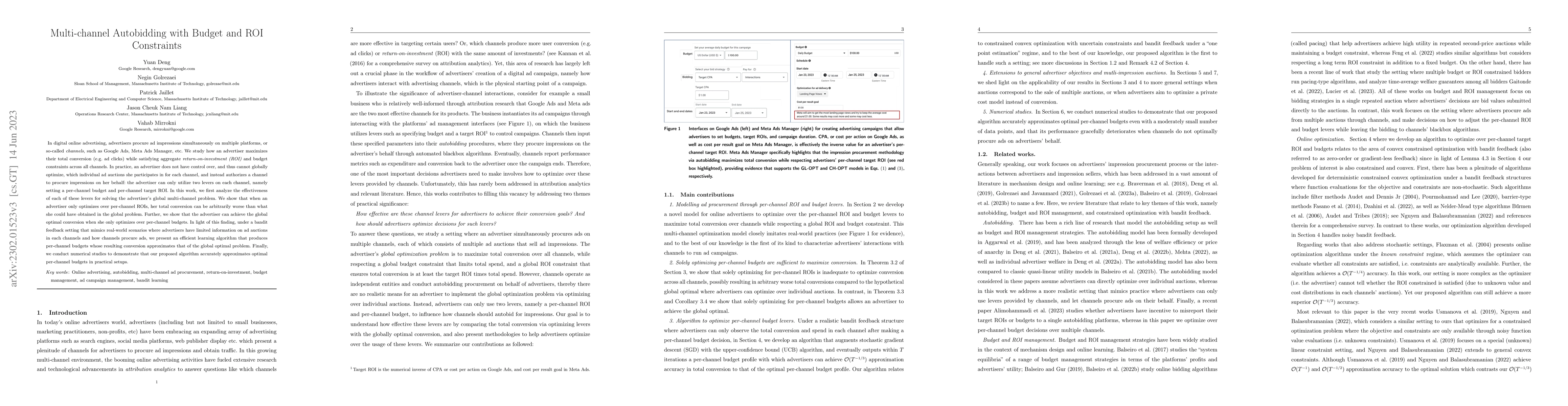 Thumbnail for Multi-channel Autobidding with Budget and ROI Constraints