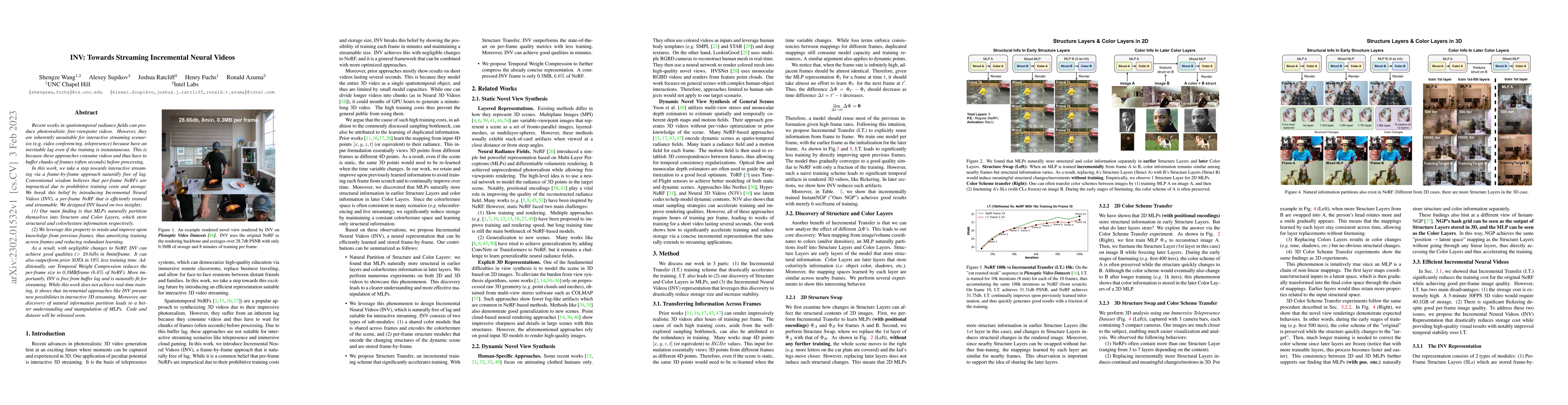 Thumbnail for INV: Towards Streaming Incremental Neural Videos