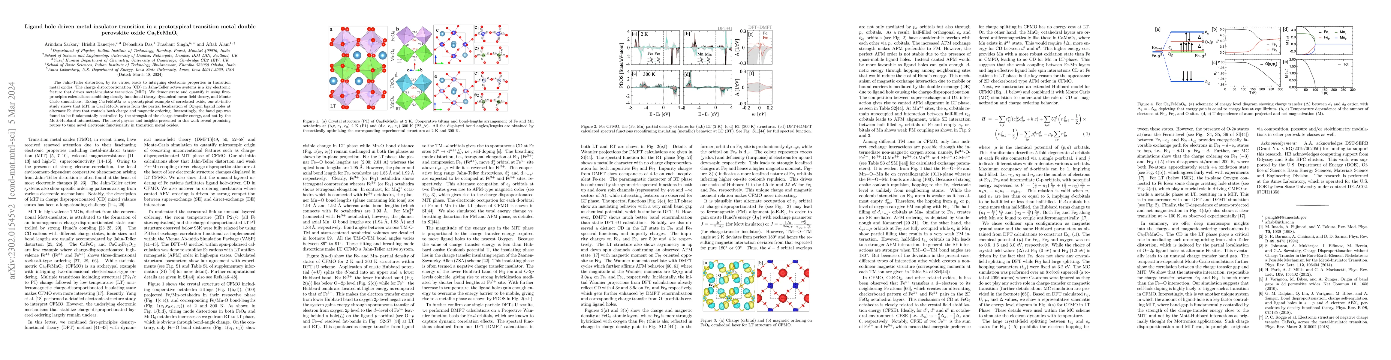 Thumbnail for Ligand hole driven metal-insulator transition in a prototypical
  transition metal double perovskite oxide Ca$_2$FeMnO$_6$