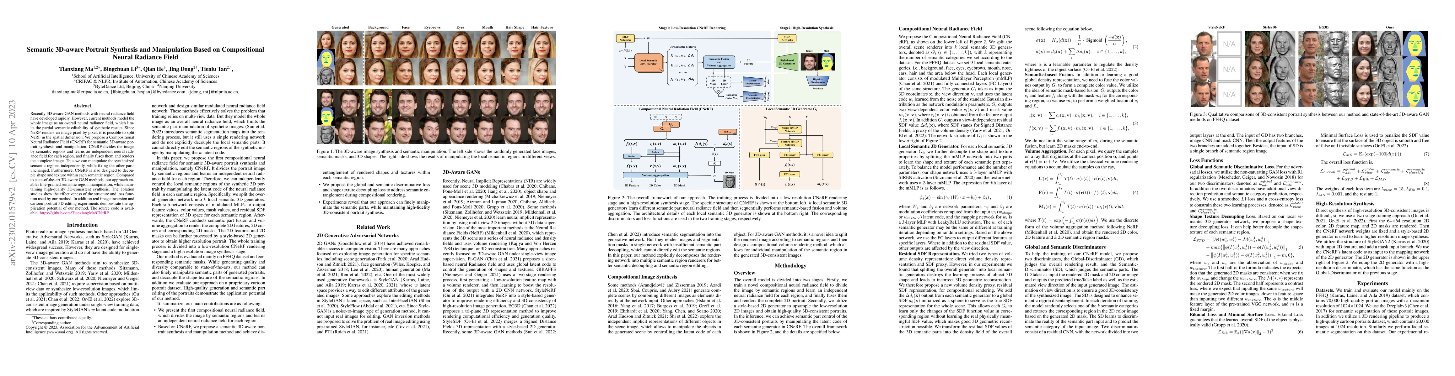 Thumbnail for Semantic 3D-aware Portrait Synthesis and Manipulation Based on
  Compositional Neural Radiance Field