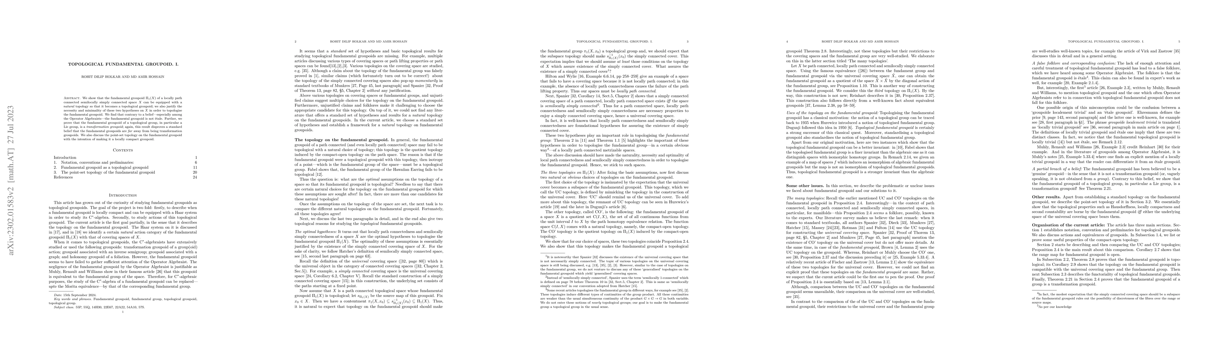 Thumbnail for Topological fundamental groupoid. I