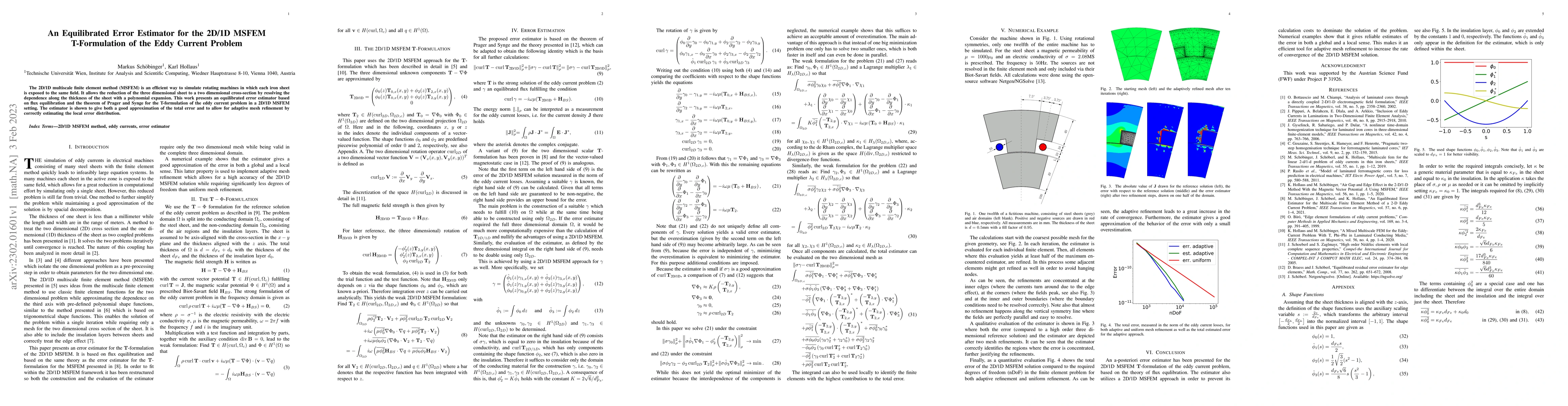 Thumbnail for An Equilibrated Error Estimator for the 2D/1D MSFEM T-Formulation of the
  Eddy Current Problem