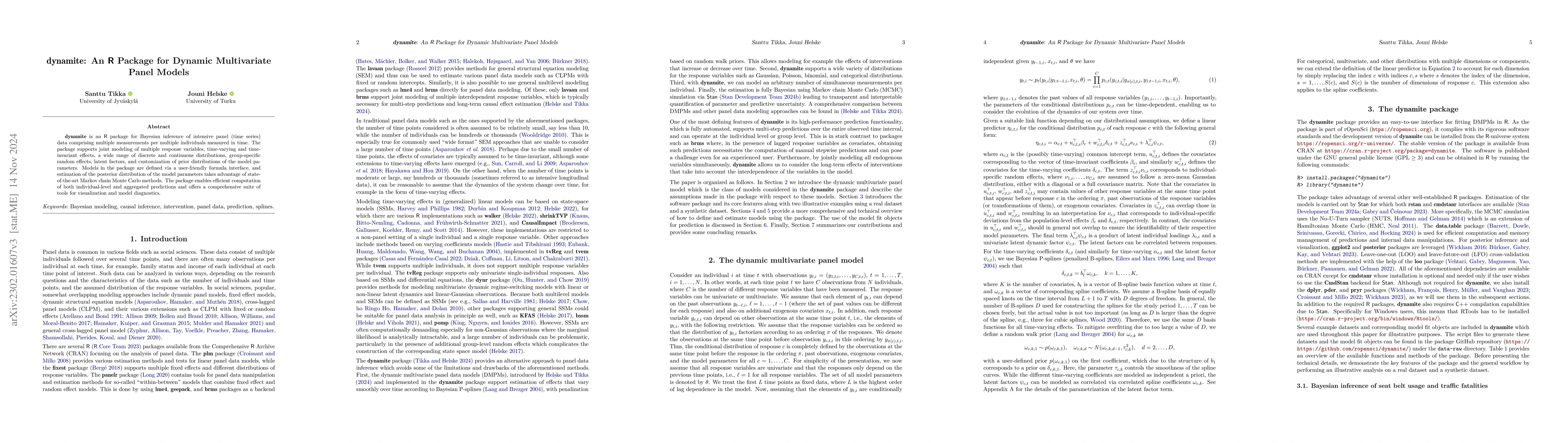 Thumbnail for dynamite: An R Package for Dynamic Multivariate Panel Models
