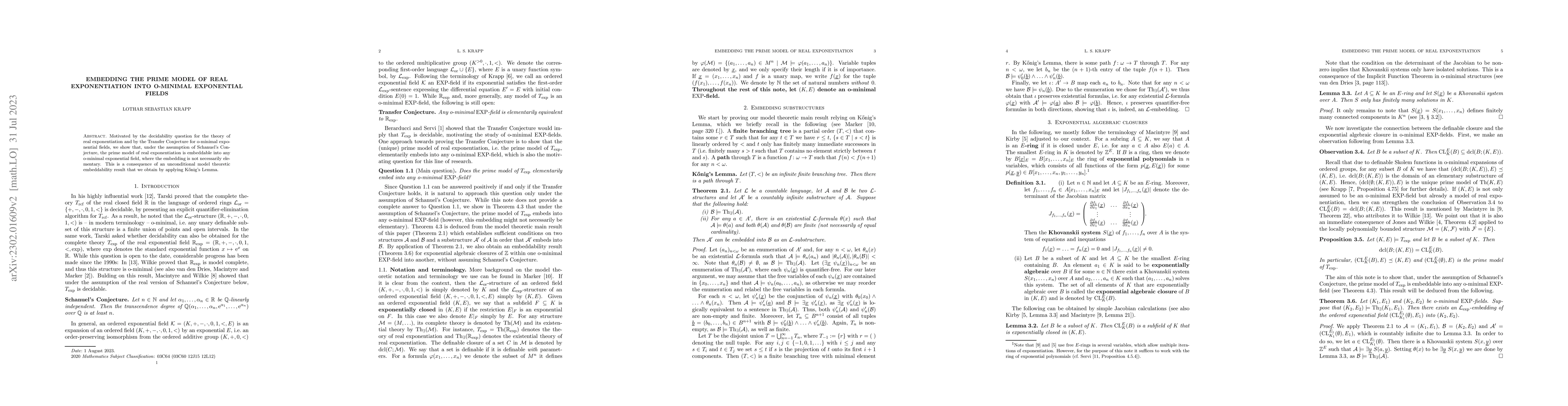Thumbnail for Embedding the prime model of real exponentiation into o-minimal
  exponential fields