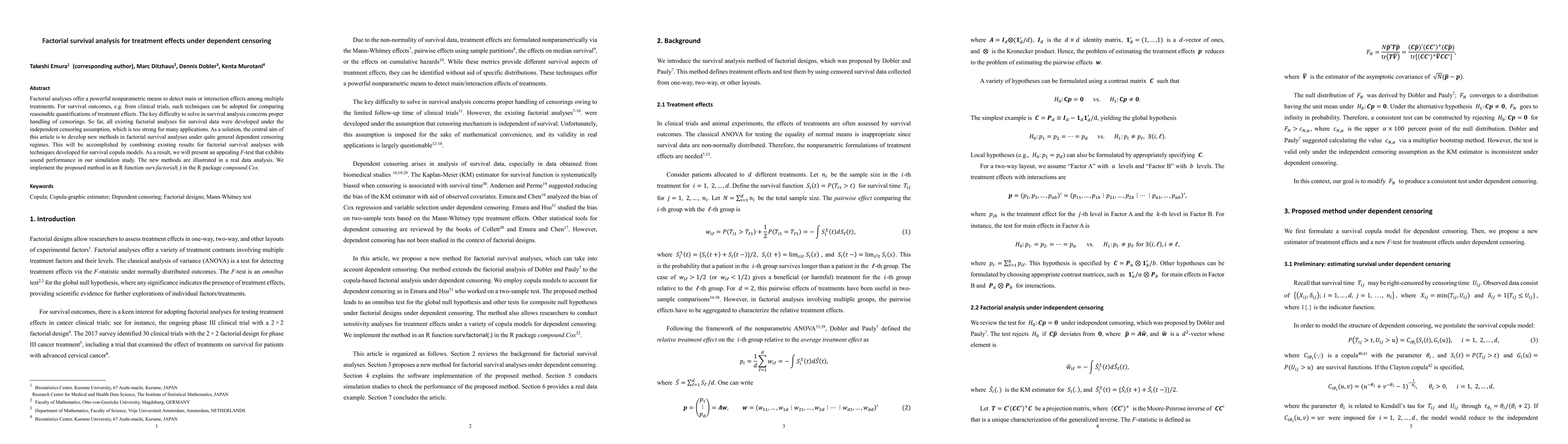 Thumbnail for Factorial survival analysis for treatment effects under dependent
  censoring
