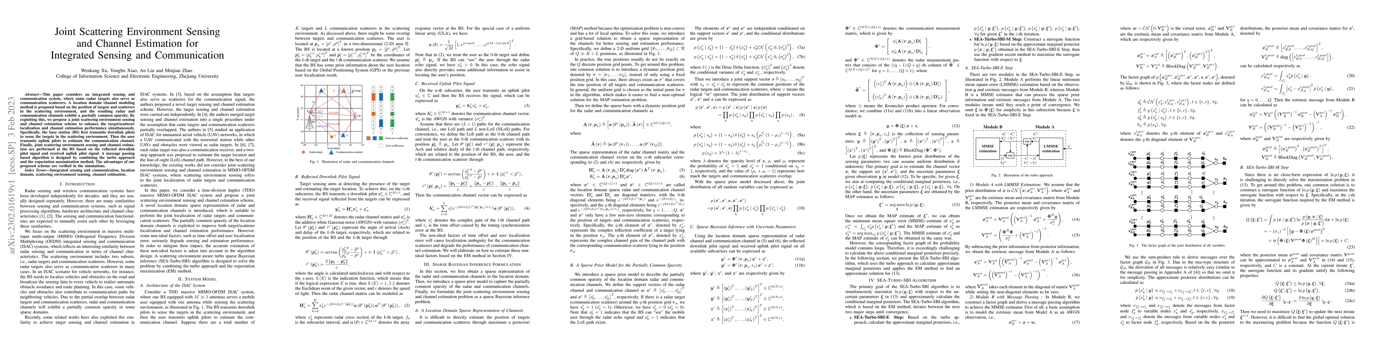 Thumbnail for Joint Scattering Environment Sensing and Channel Estimation for
  Integrated Sensing and Communication