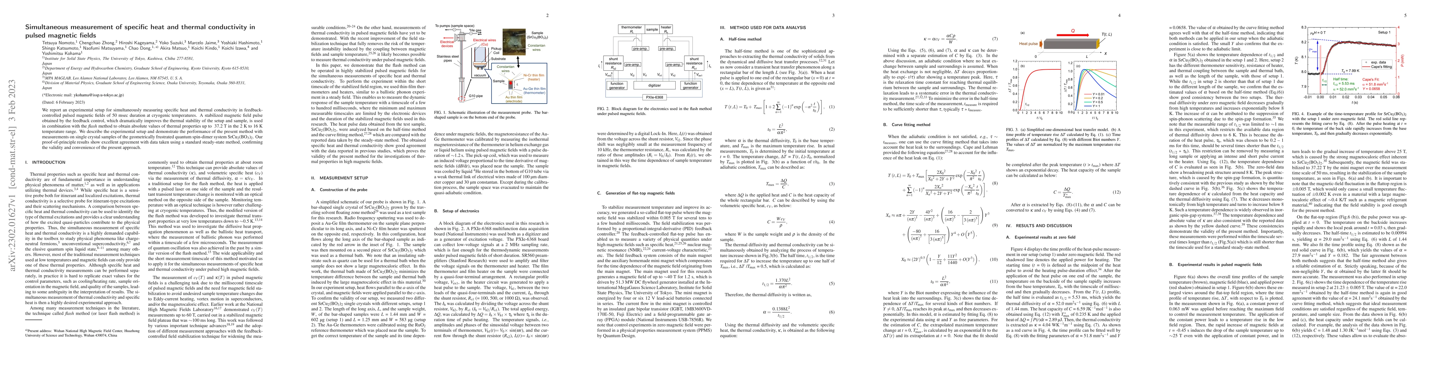 Thumbnail for Simultaneous measurement of specific heat and thermal conductivity in
  pulsed magnetic fields