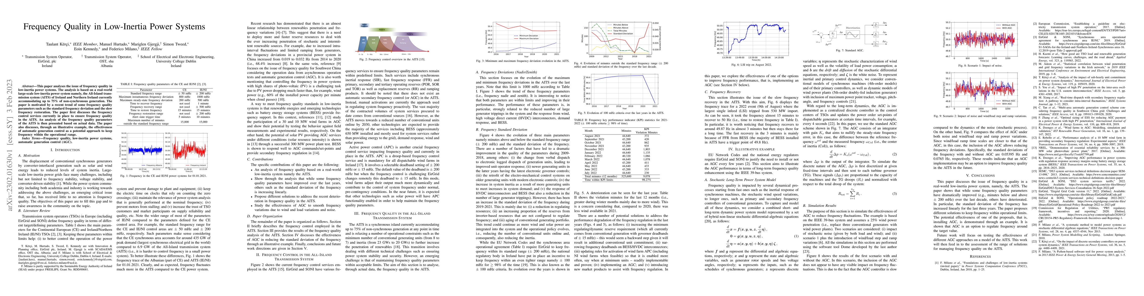 Thumbnail for Frequency Quality in Low-Inertia Power Systems
