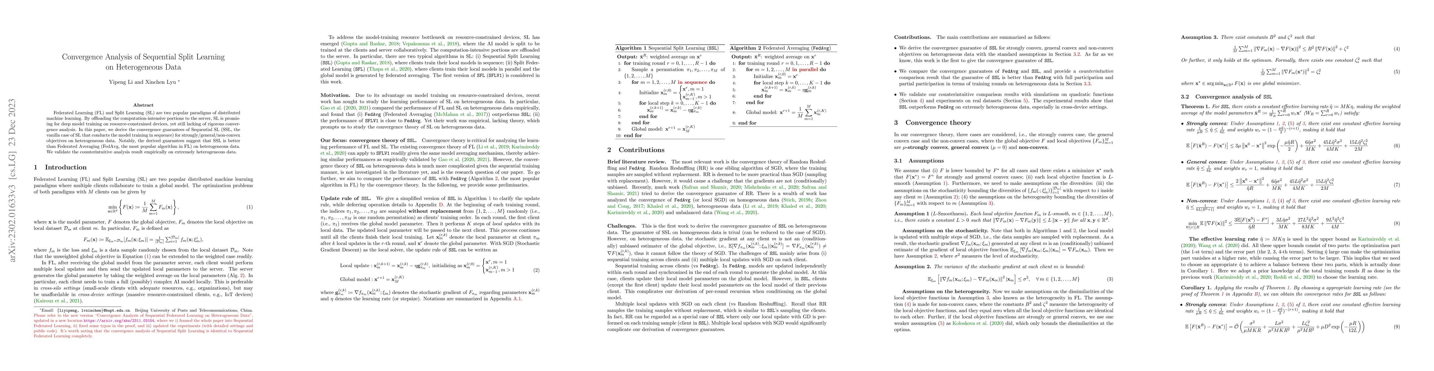 Thumbnail for Convergence Analysis of Sequential Split Learning on Heterogeneous Data