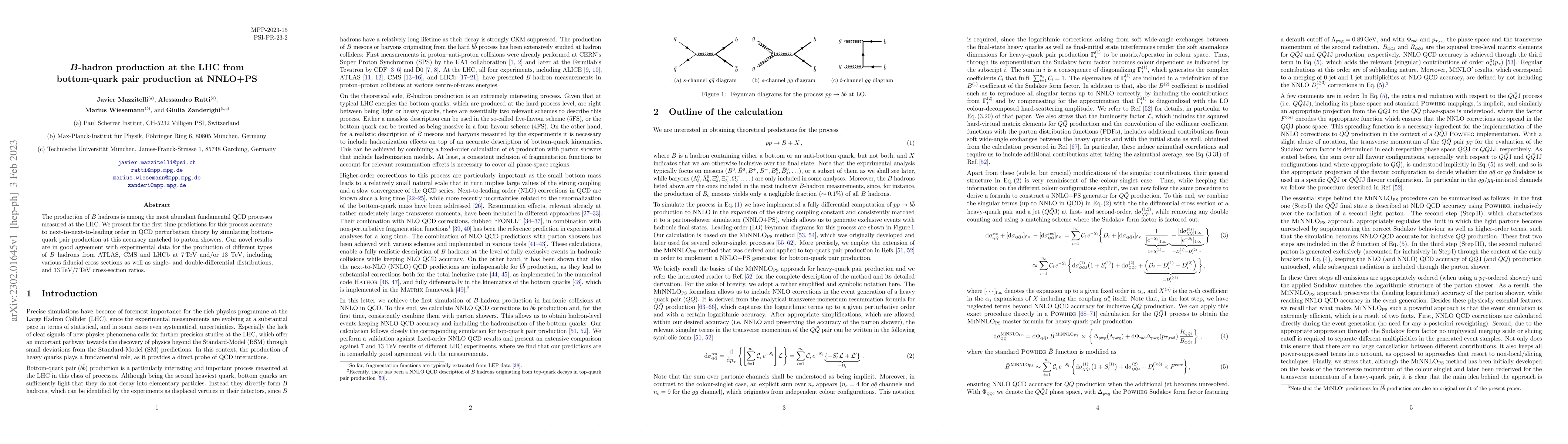 Thumbnail for B-hadron production at the LHC from bottom-quark pair production at
  NNLO+PS