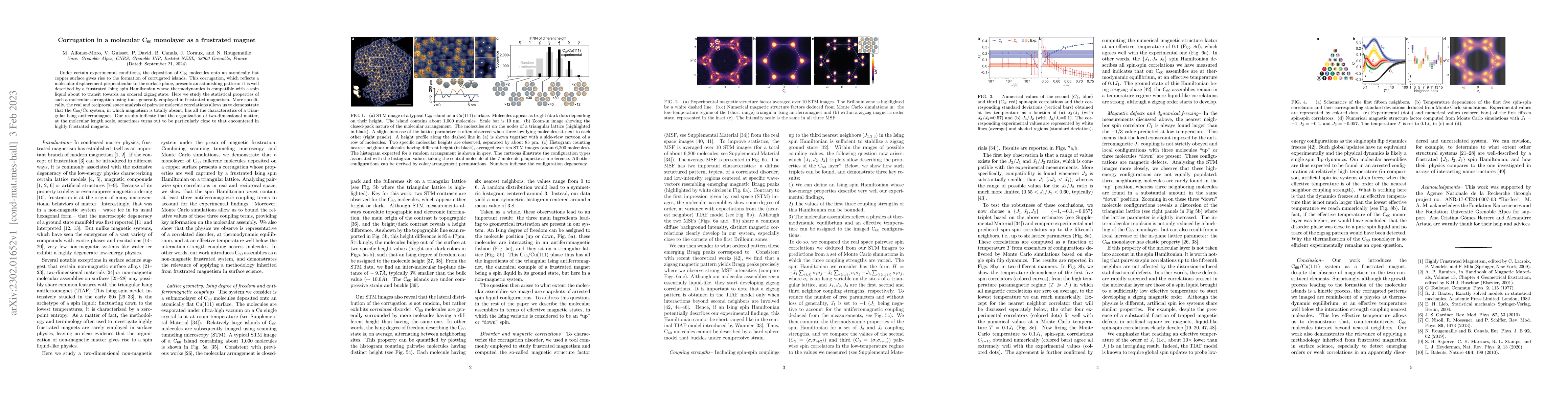 Thumbnail for Corrugation in a molecular C60 monolayer as a frustrated magnet