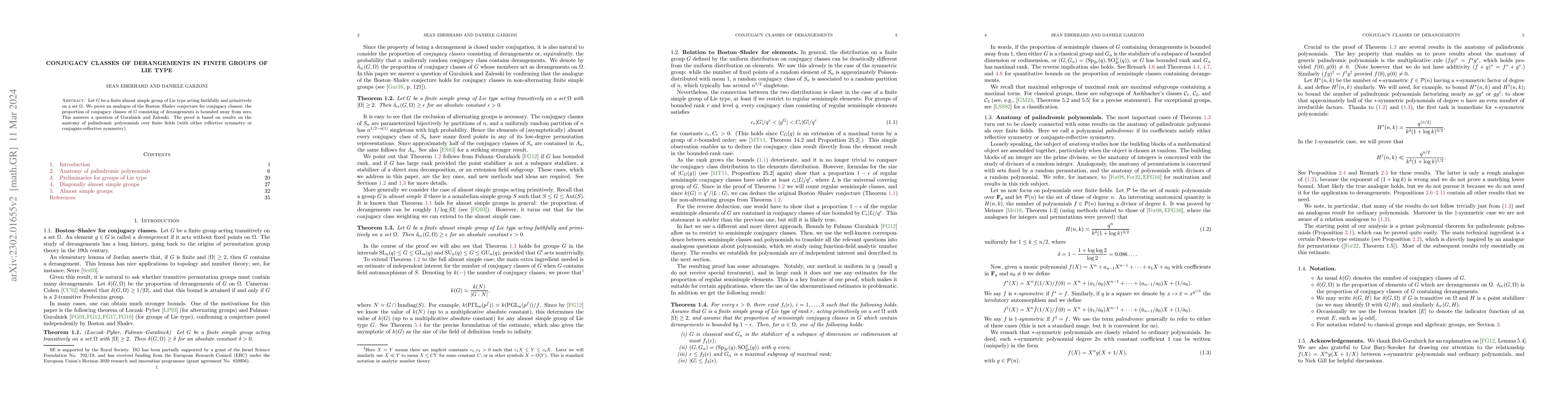 Thumbnail for Conjugacy classes of derangements in finite groups of Lie type