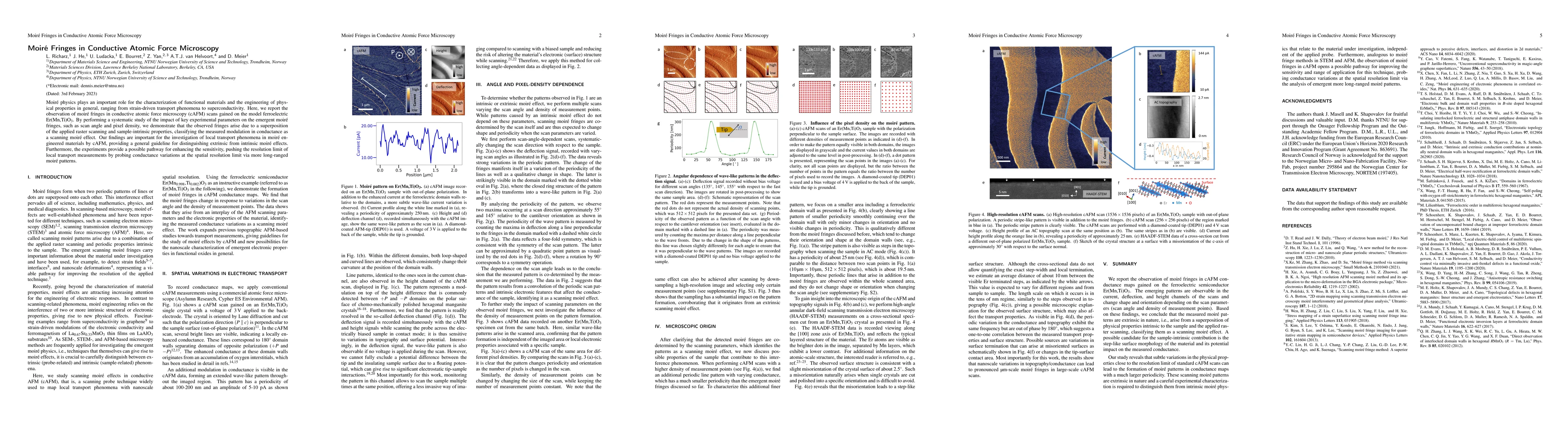 Thumbnail for Moir\'e Fringes in Conductive Atomic Force Microscopy