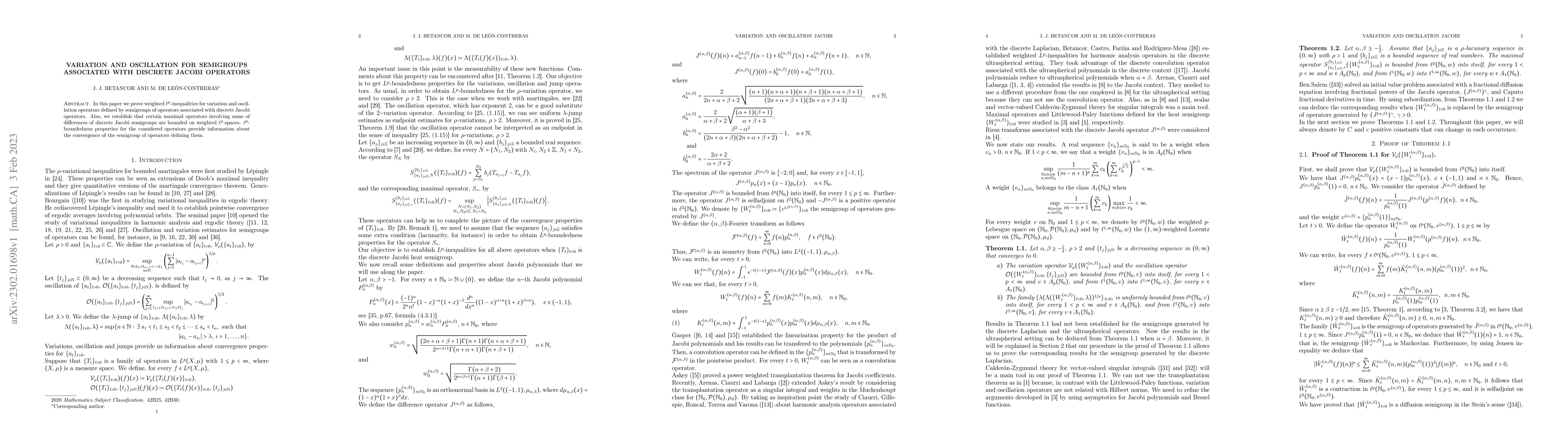 Thumbnail for Variation and oscillation for semigroups associated with discrete Jacobi
  operators