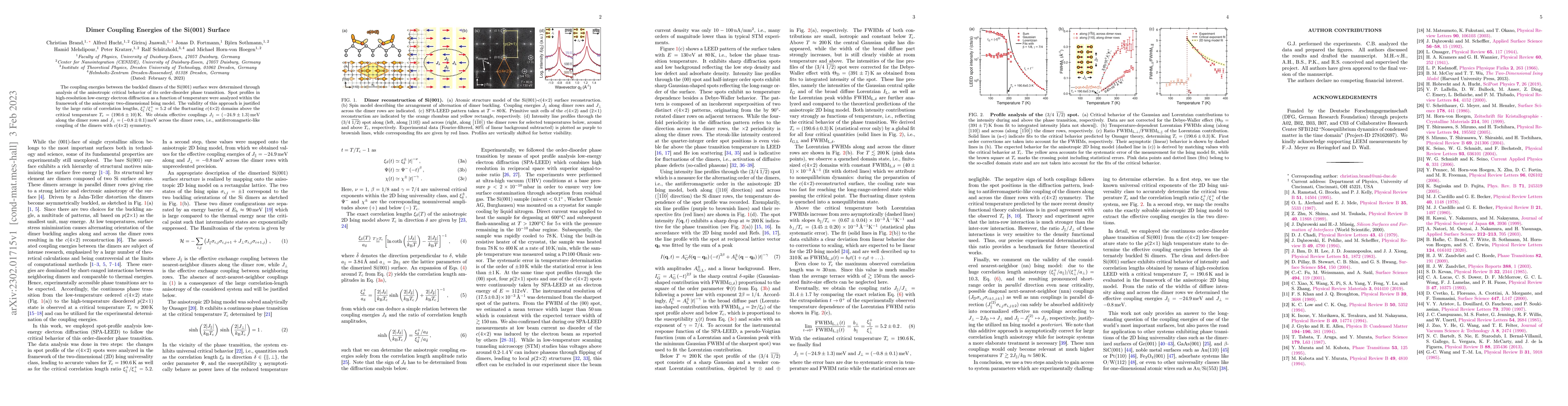 Thumbnail for Dimer Coupling Energies of the Si(001) Surface