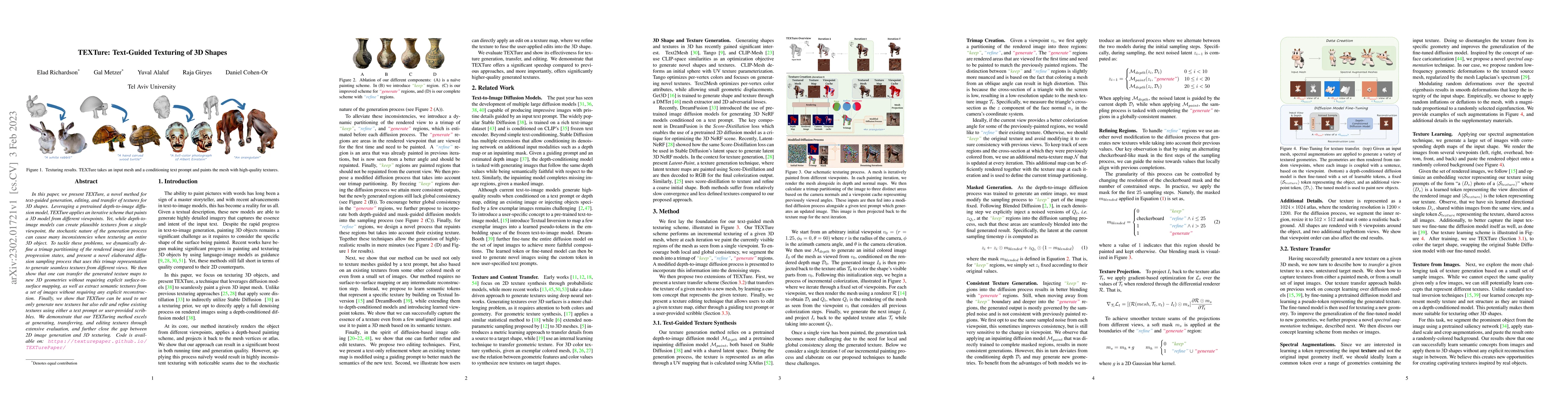 Thumbnail for TEXTure: Text-Guided Texturing of 3D Shapes