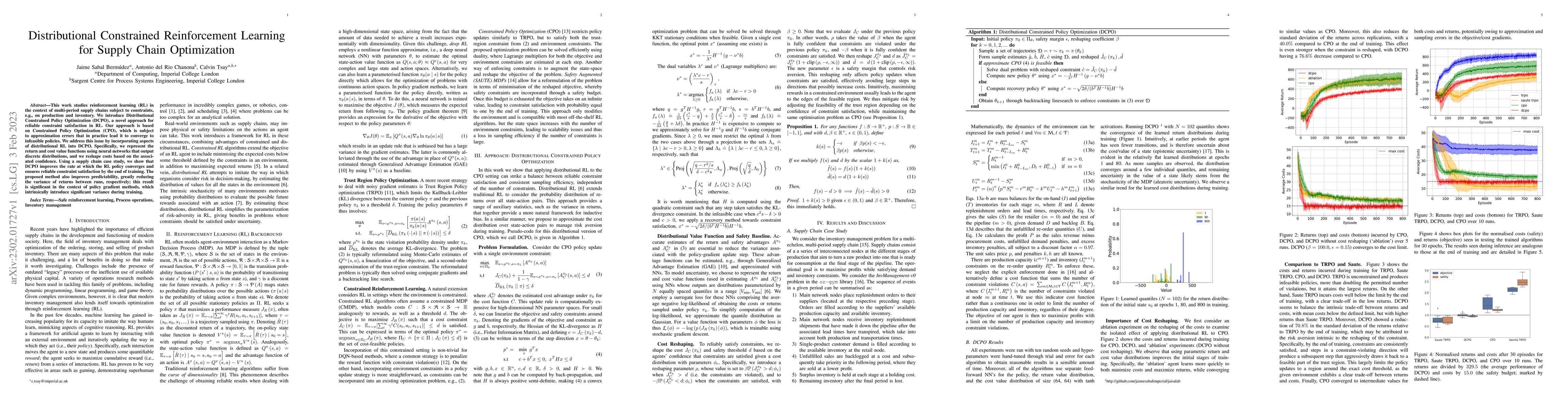 Thumbnail for Distributional constrained reinforcement learning for supply chain
  optimization