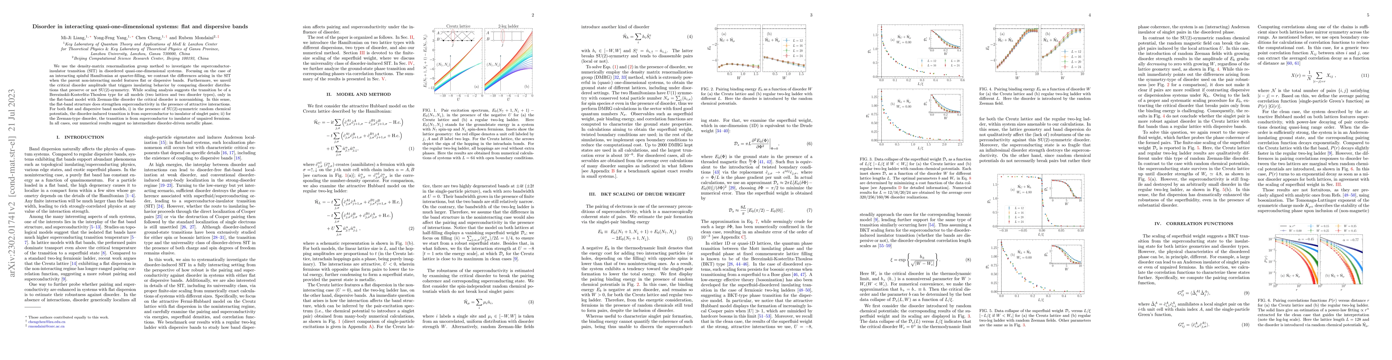 Thumbnail for Disorder in interacting quasi-one-dimensional systems: flat and
  dispersive bands