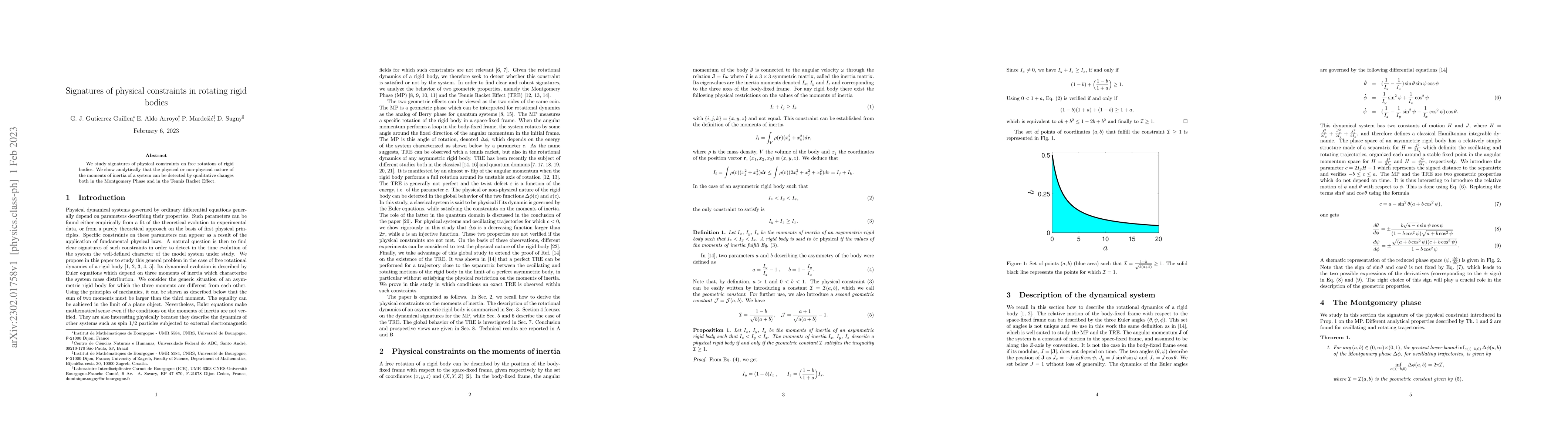 Thumbnail for Signatures of physical constraints in rotating rigid bodies