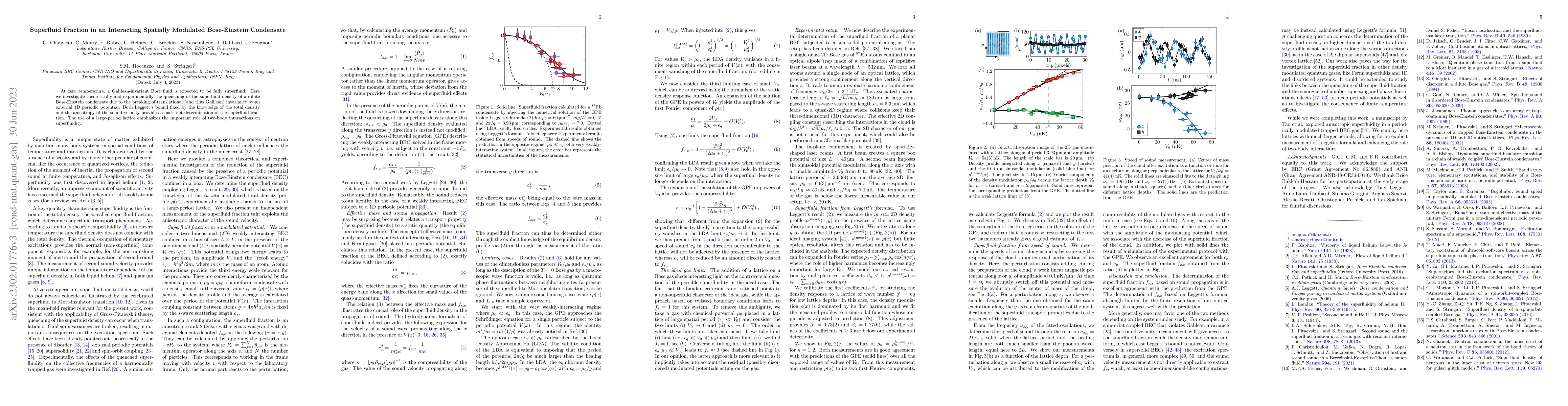 Thumbnail for Superfluid fraction in an interacting spatially modulated Bose-Einstein
  condensate