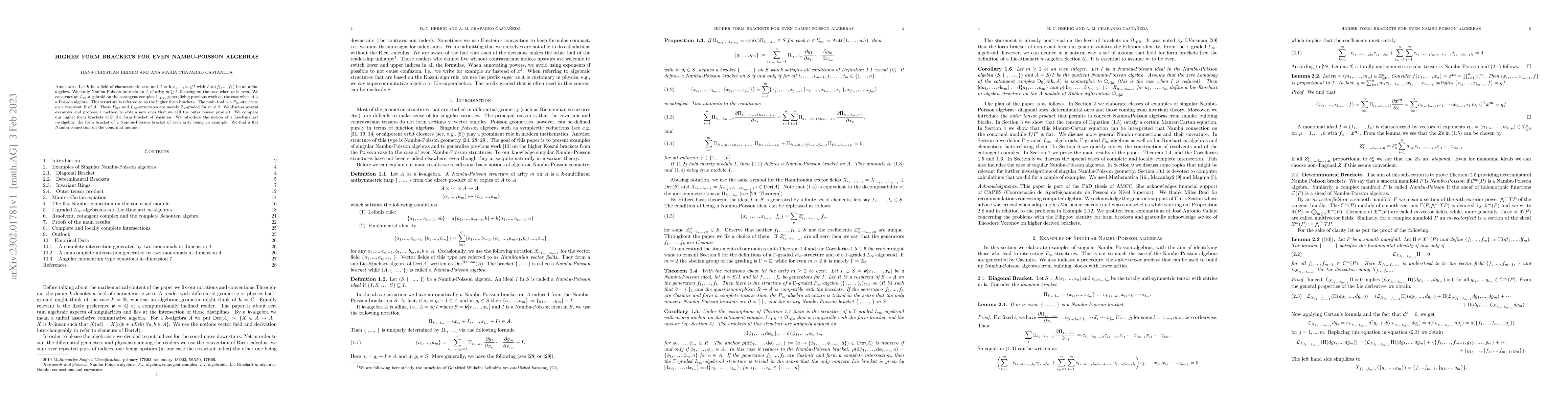 Thumbnail for Higher Form Brackets for even Nambu-Poisson Algebras