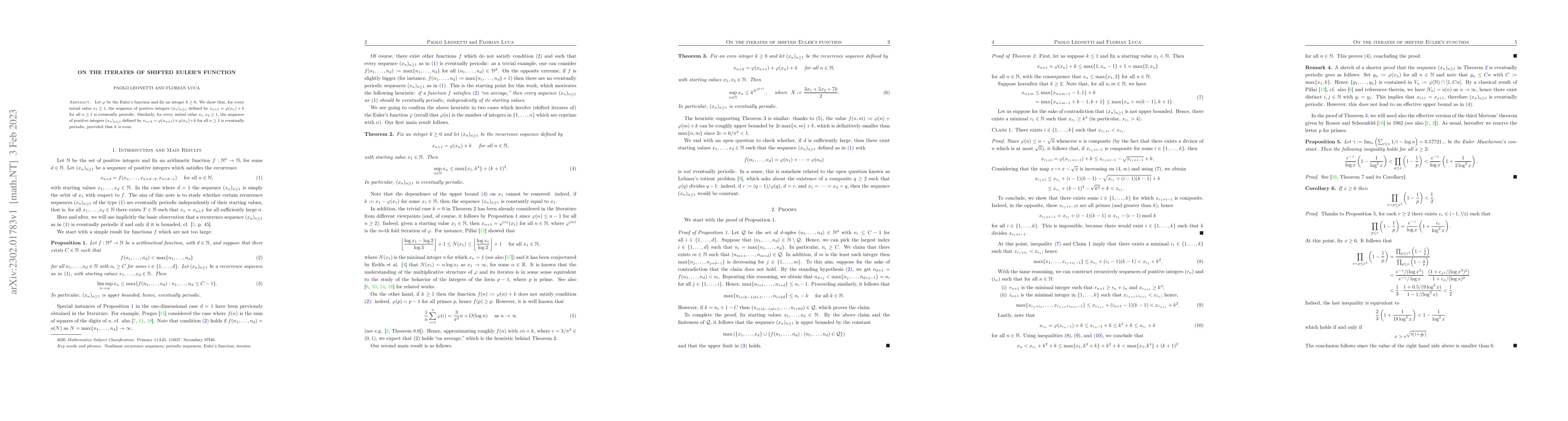 Thumbnail for On the iterates of shifted Euler's function