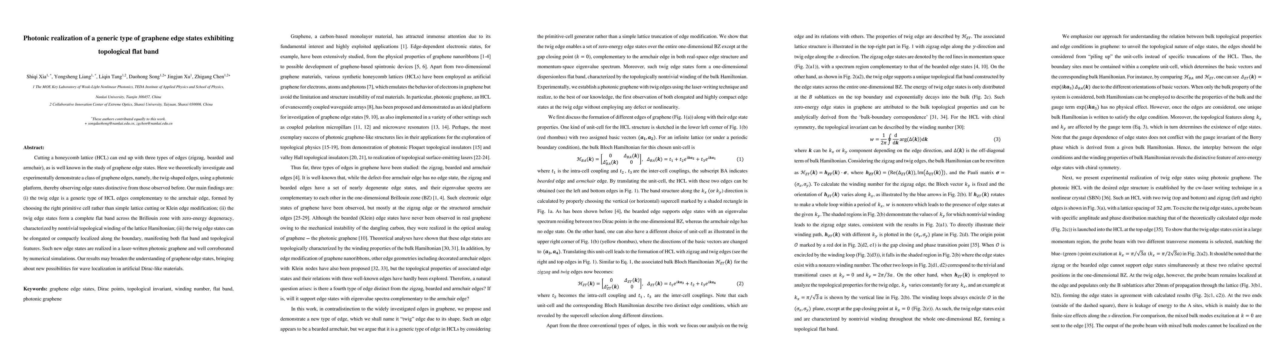 Thumbnail for Photonic realization of a generic type of graphene edge states
  exhibiting topological flat band