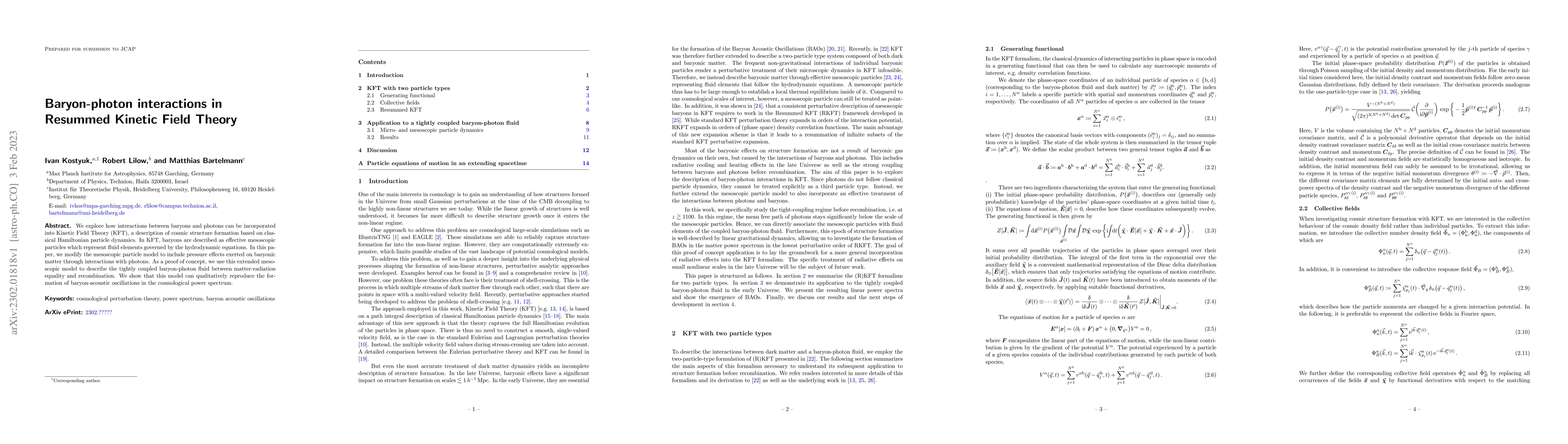 Thumbnail for Baryon-photon interactions in Resummed Kinetic Field Theory