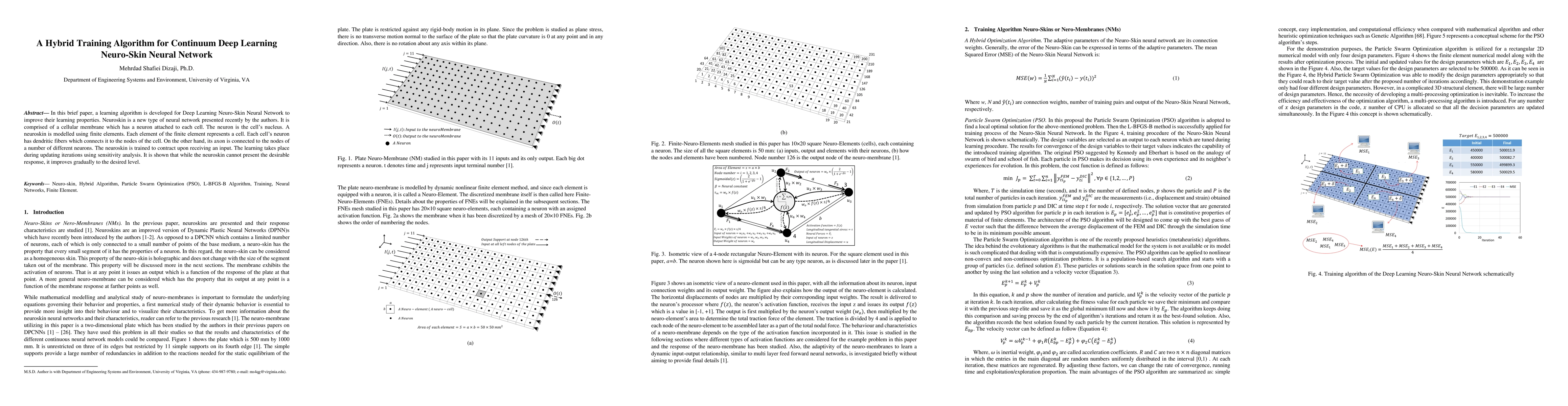 Thumbnail for A Hybrid Training Algorithm for Continuum Deep Learning Neuro-Skin
  Neural Network
