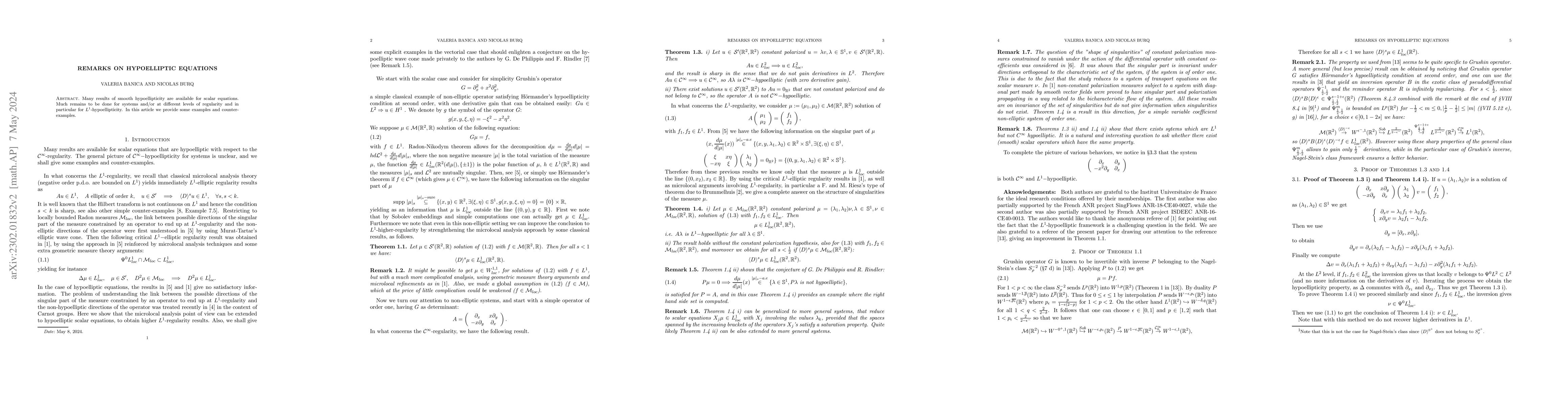 Thumbnail for Remarks on hypoelliptic equations