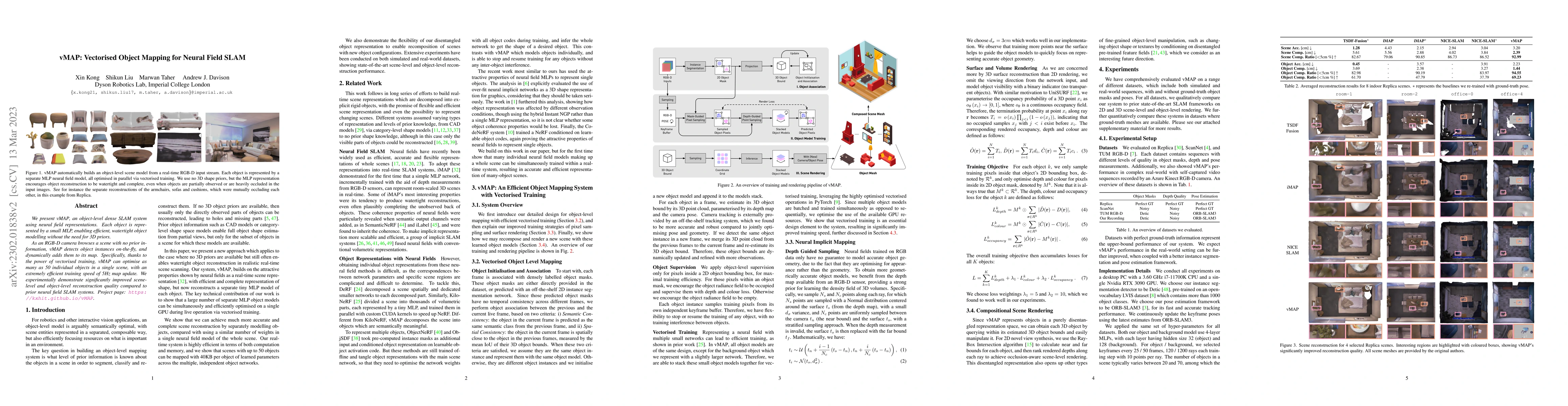 Thumbnail for vMAP: Vectorised Object Mapping for Neural Field SLAM