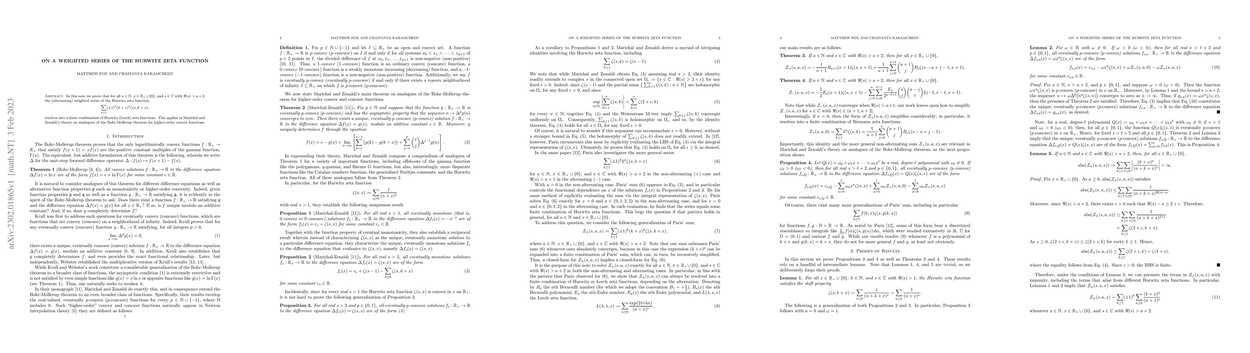 Thumbnail for On a Weighted Series of the Hurwitz Zeta Function