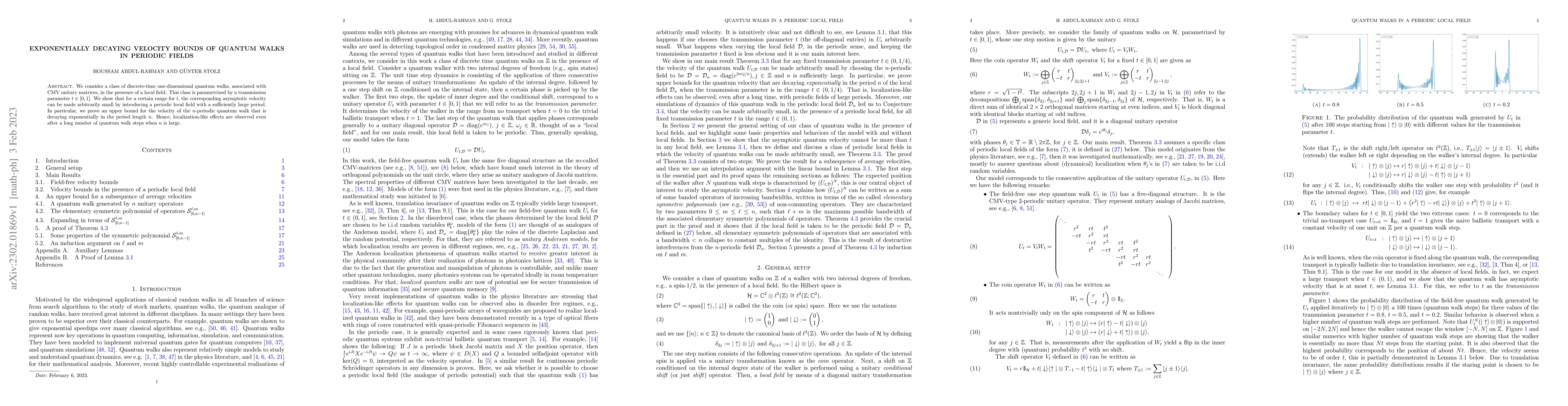 Thumbnail for Exponentially decaying velocity bounds of quantum walks in periodic
  fields