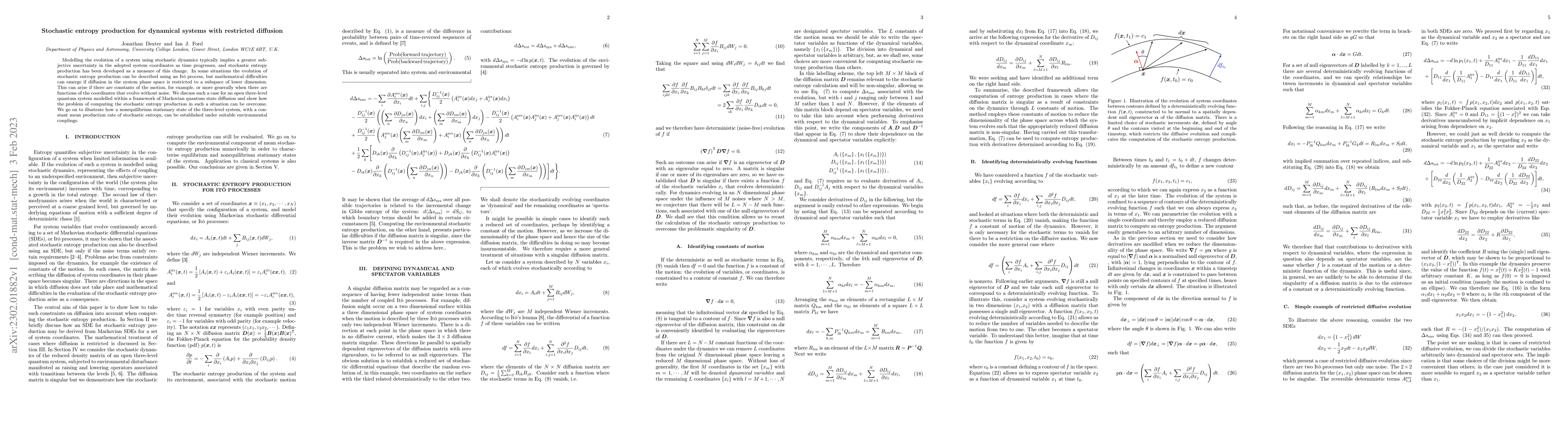Thumbnail for Stochastic entropy production for dynamical systems with restricted
  diffusion