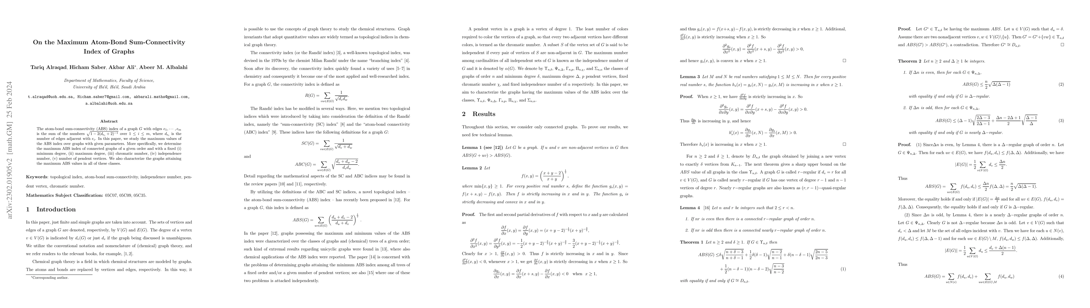 Thumbnail for On the Maximum Atom-Bond Sum-Connectivity Index of Graphs