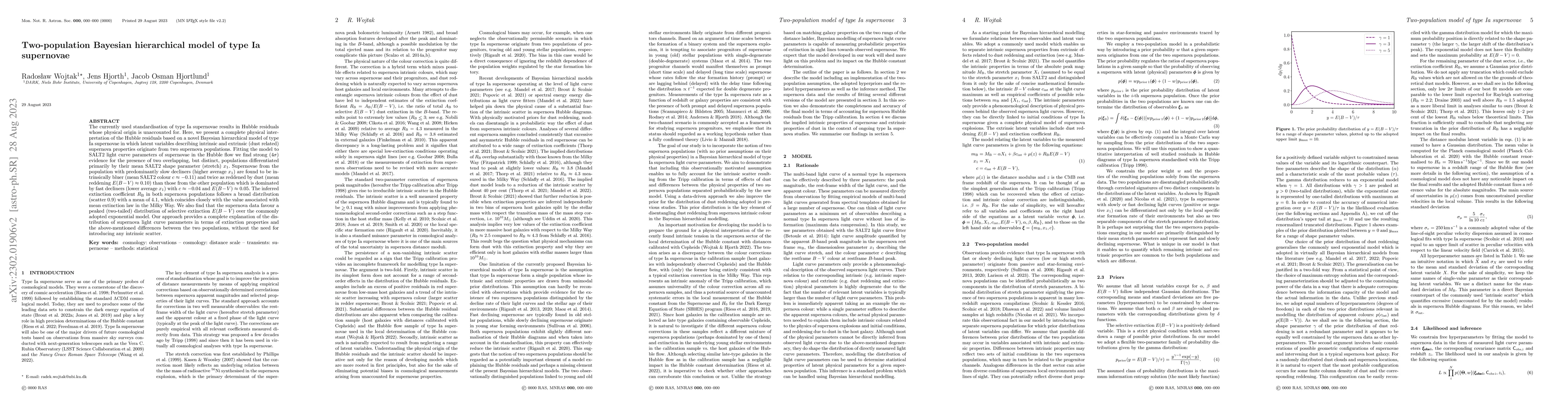 Thumbnail for Two-population Bayesian hierarchical model of type Ia supernovae