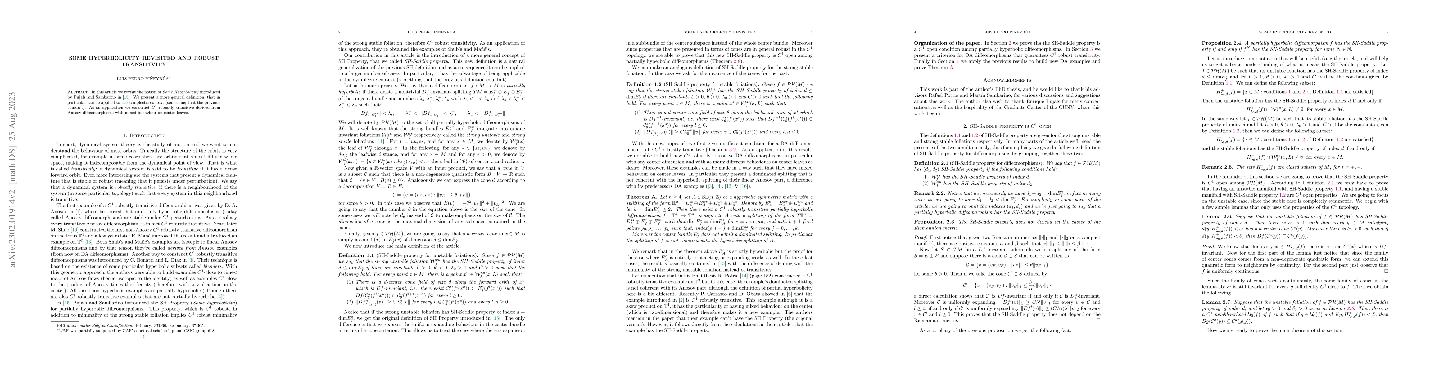 Thumbnail for Some hyperbolicity revisited and robust transitivity
